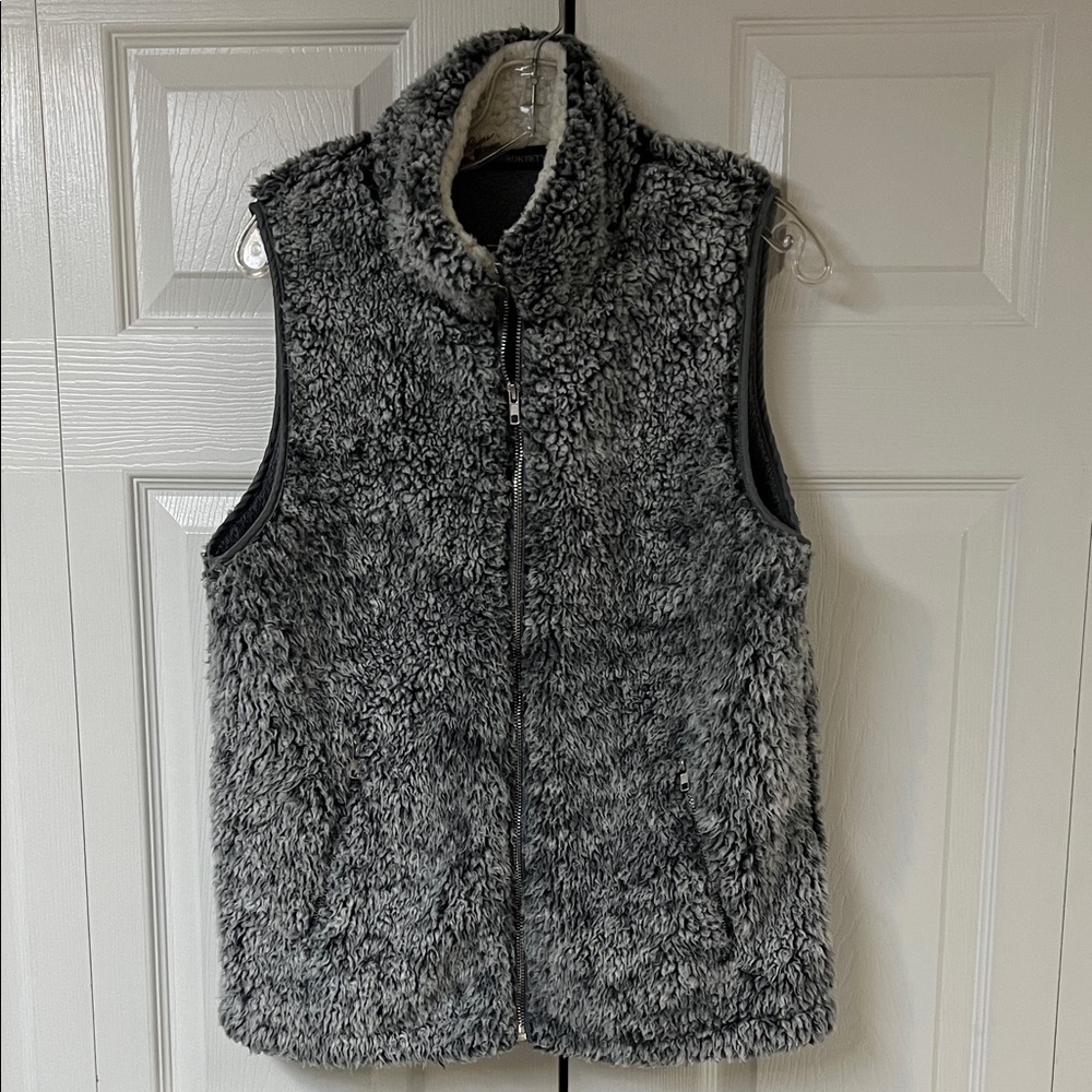 Plush Gray Sherpa Vest